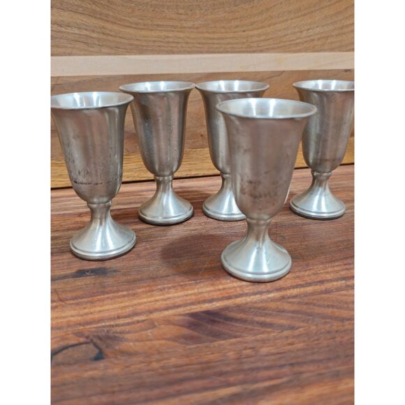 Lot of 5 International Small Pewter Goblets - Picture 7 of 7